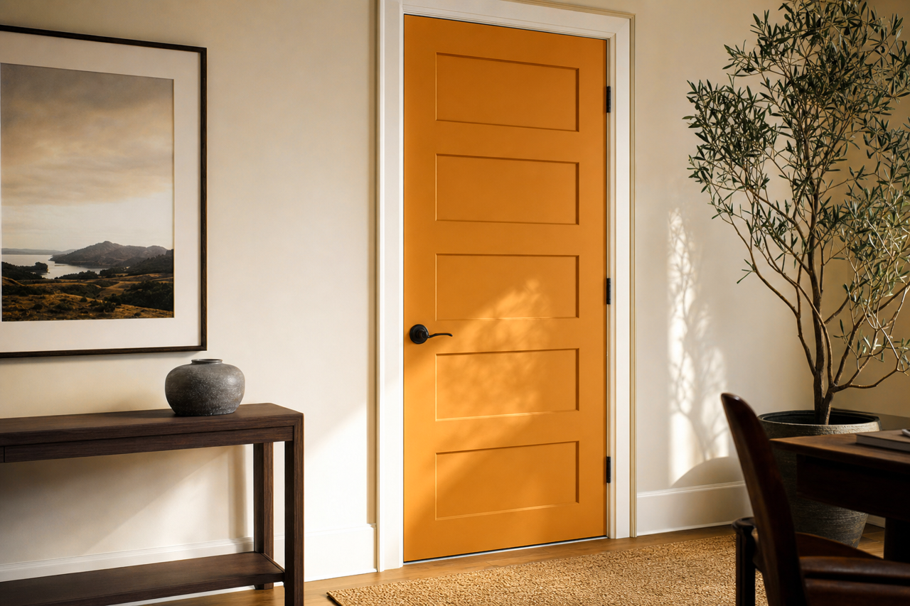 Gold Coast by Sherwin-Williams on interior-doors