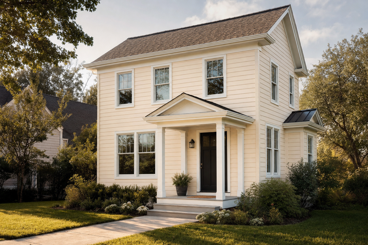Crisp Linen by Sherwin-Williams on exterior