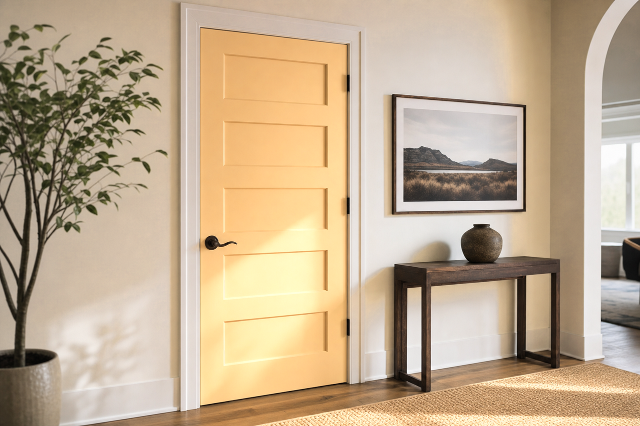 Humble Gold by Sherwin-Williams on interior-doors