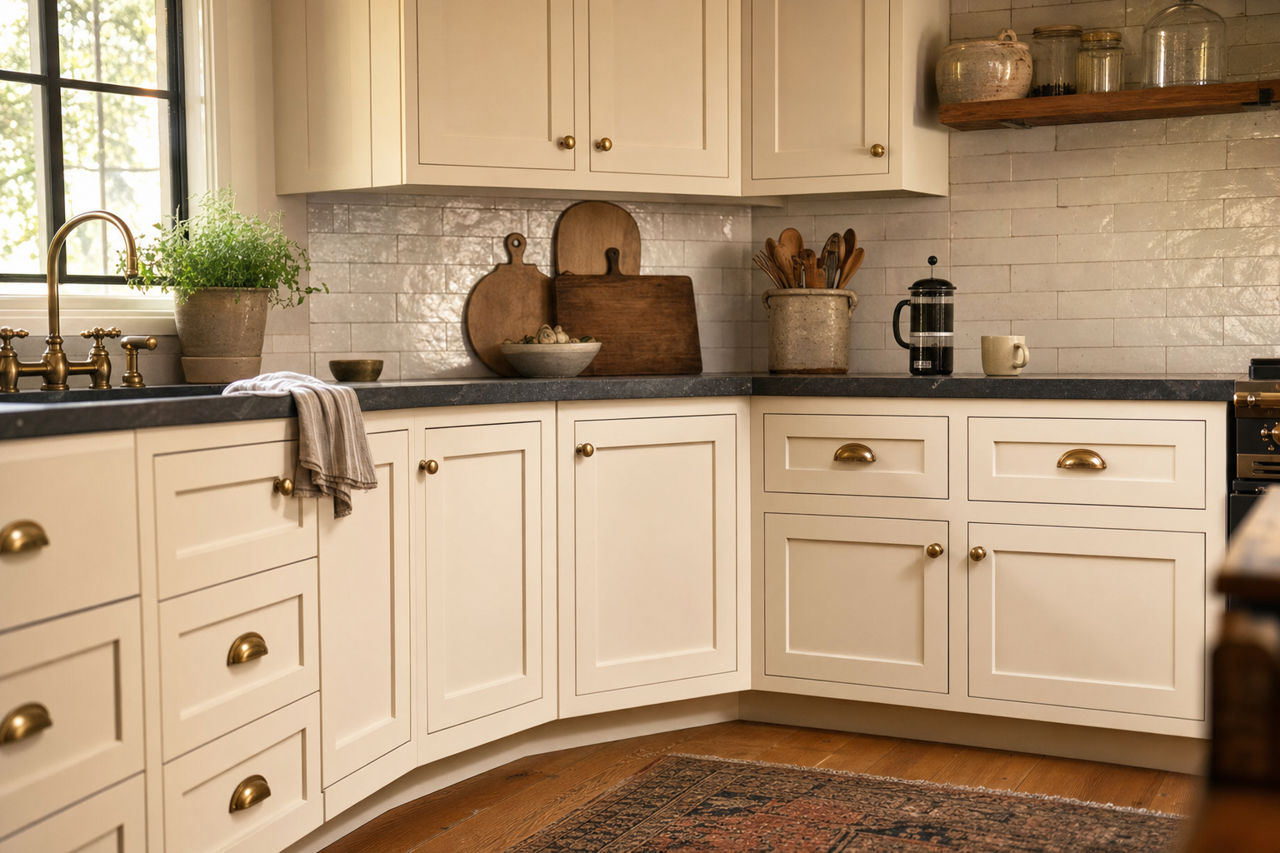 Dover White by Sherwin-Williams on cabinets