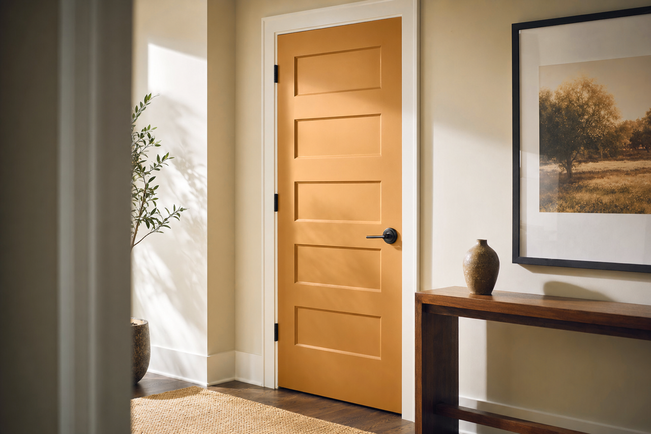 Bosc Pear by Sherwin-Williams on interior-doors