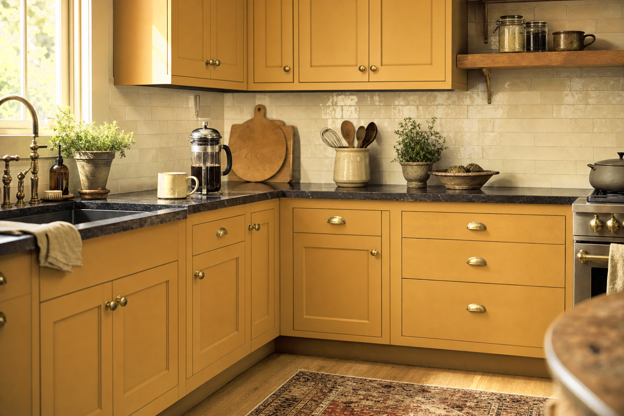 Alchemy by Sherwin-Williams on cabinets