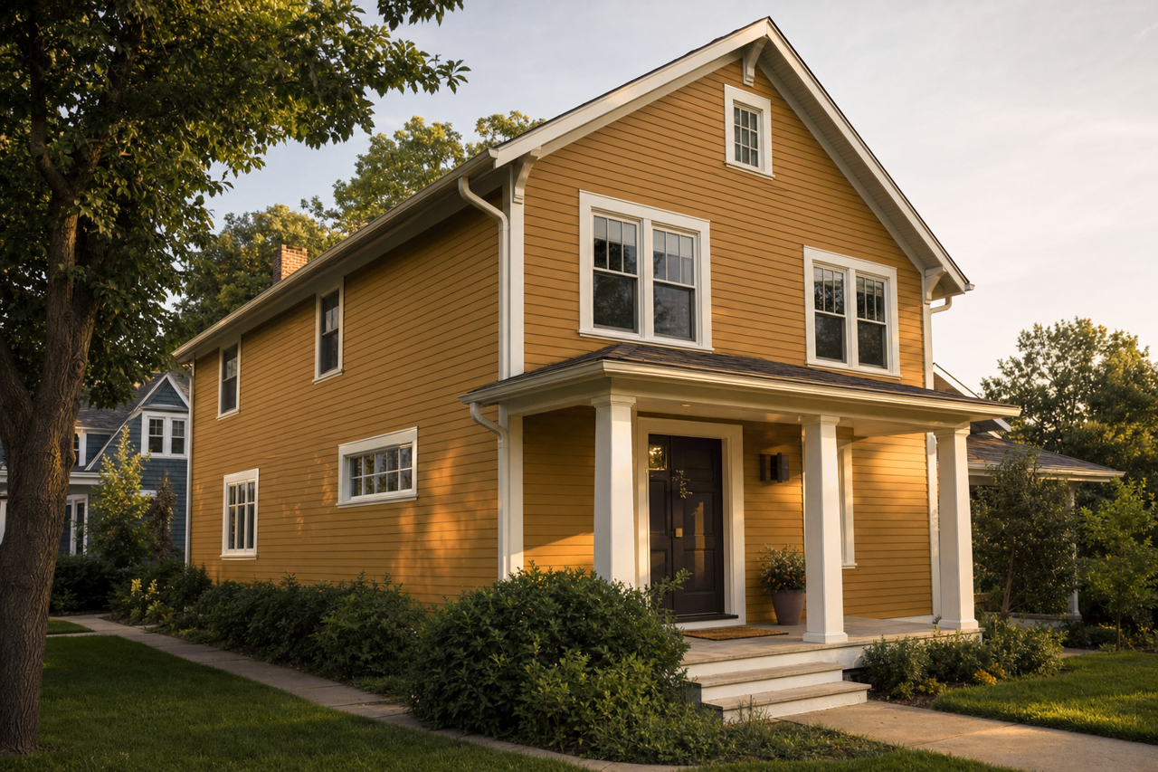 Sconce Gold by Sherwin-Williams on exterior