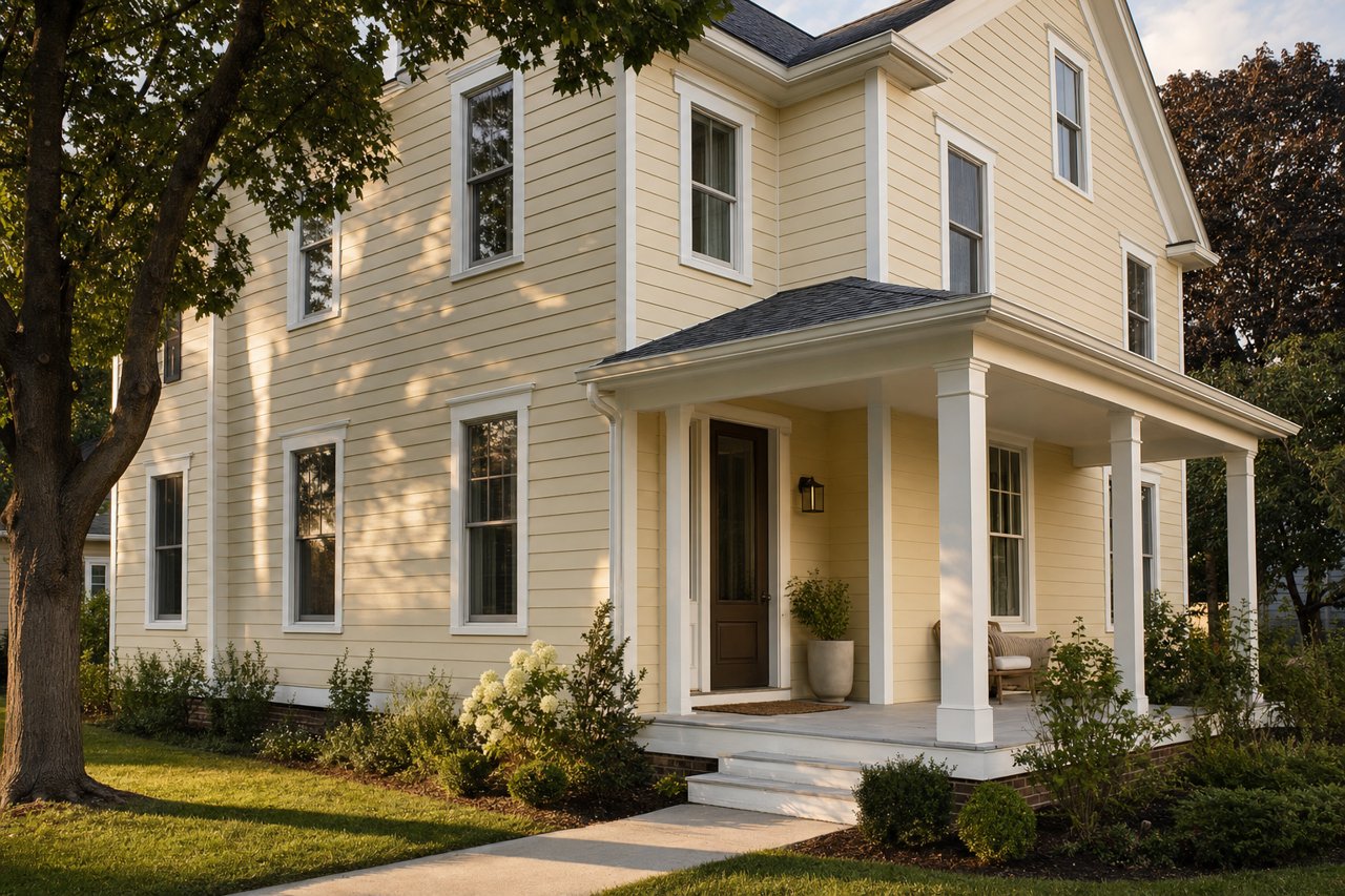 Chamomile by Sherwin-Williams on exterior