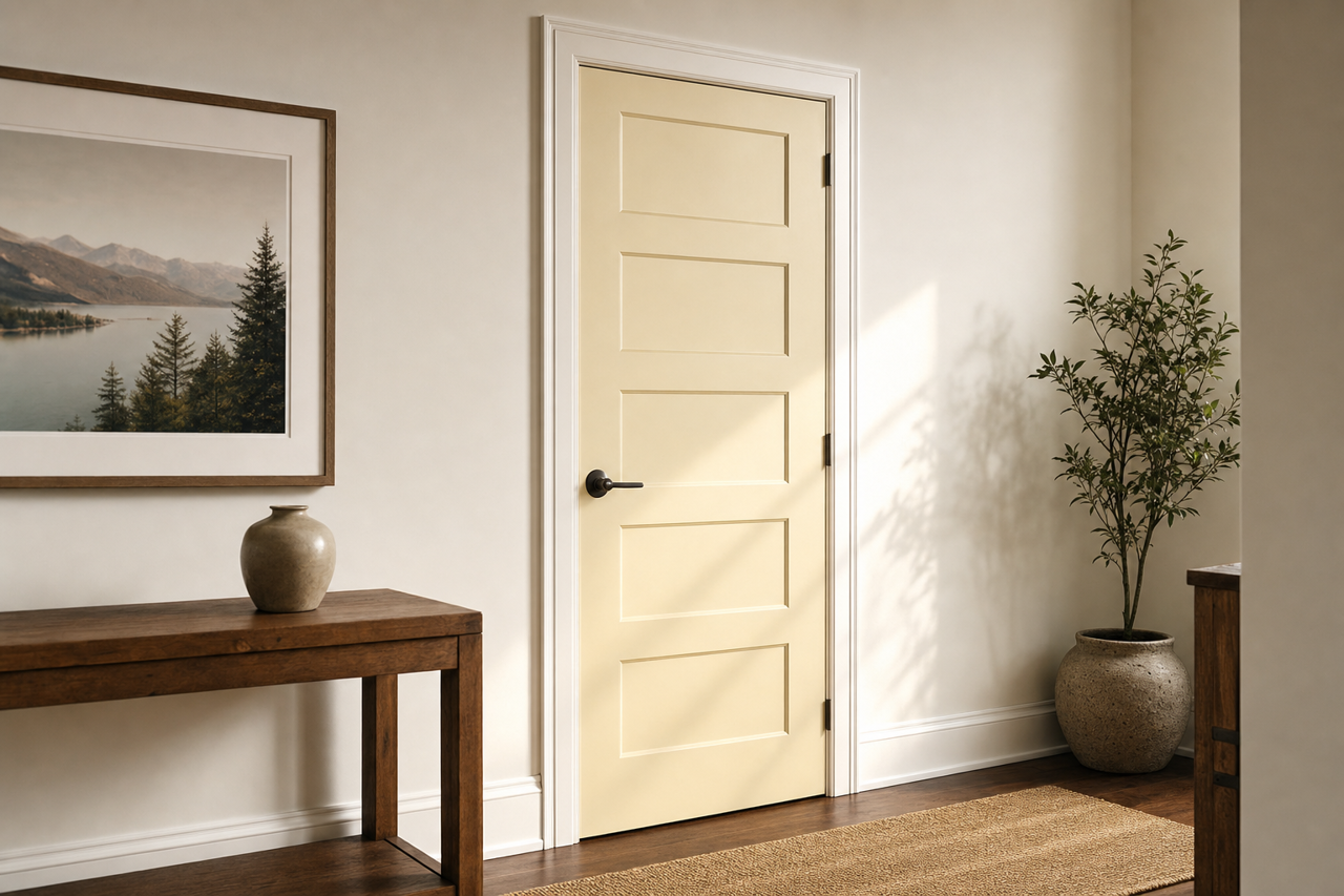 Chamomile by Sherwin-Williams on interior-doors
