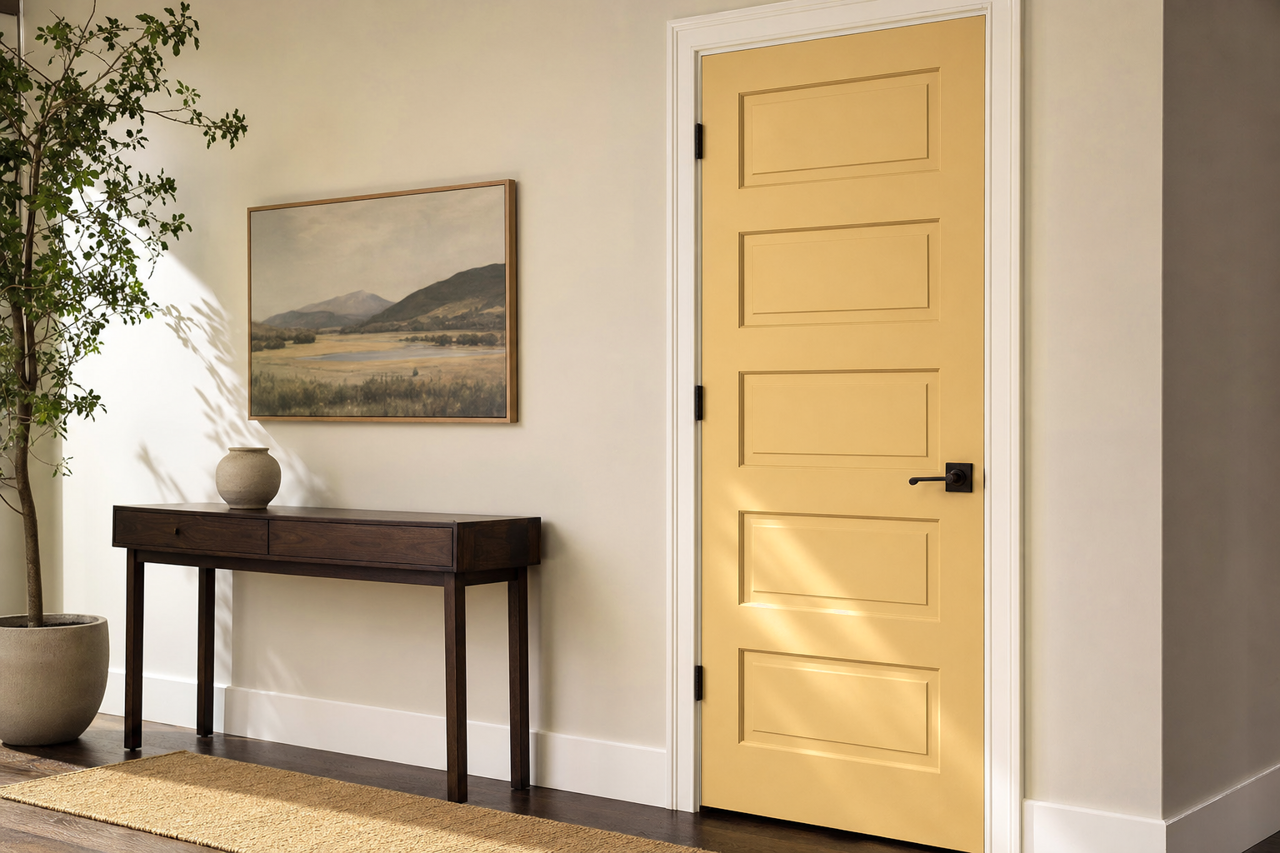Independent Gold by Sherwin-Williams on interior-doors