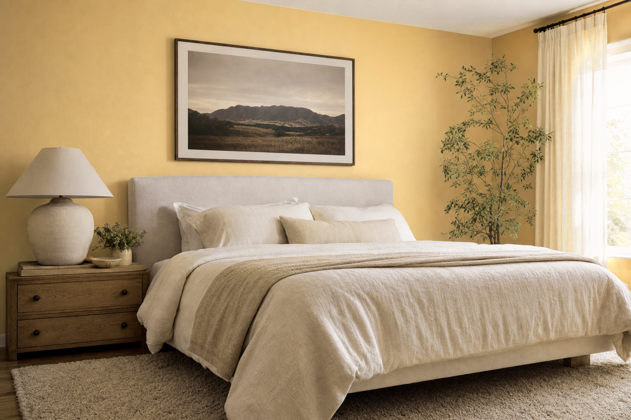 Independent Gold by Sherwin-Williams on interiors