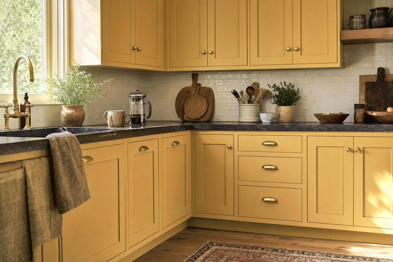 Antiquity by Sherwin-Williams on cabinets