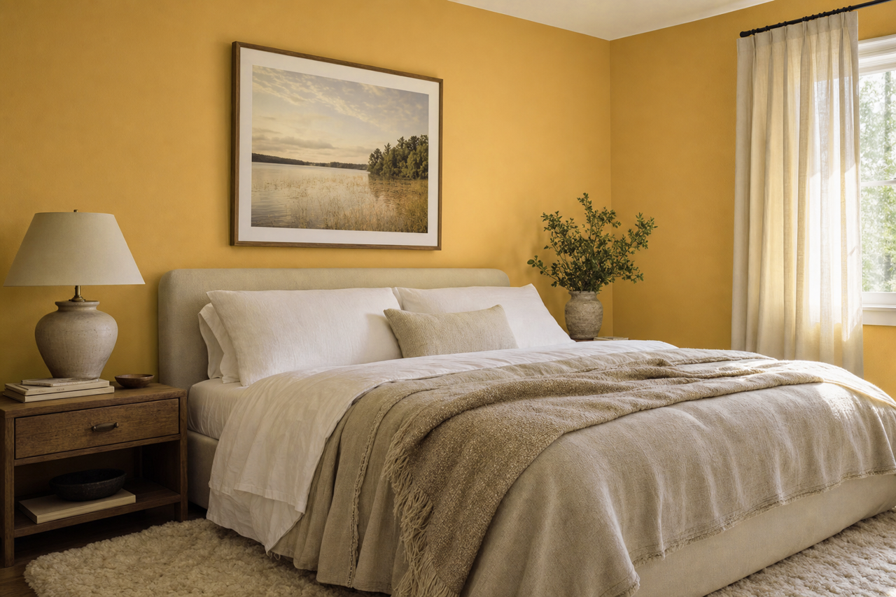 Escapade Gold by Sherwin-Williams on interiors