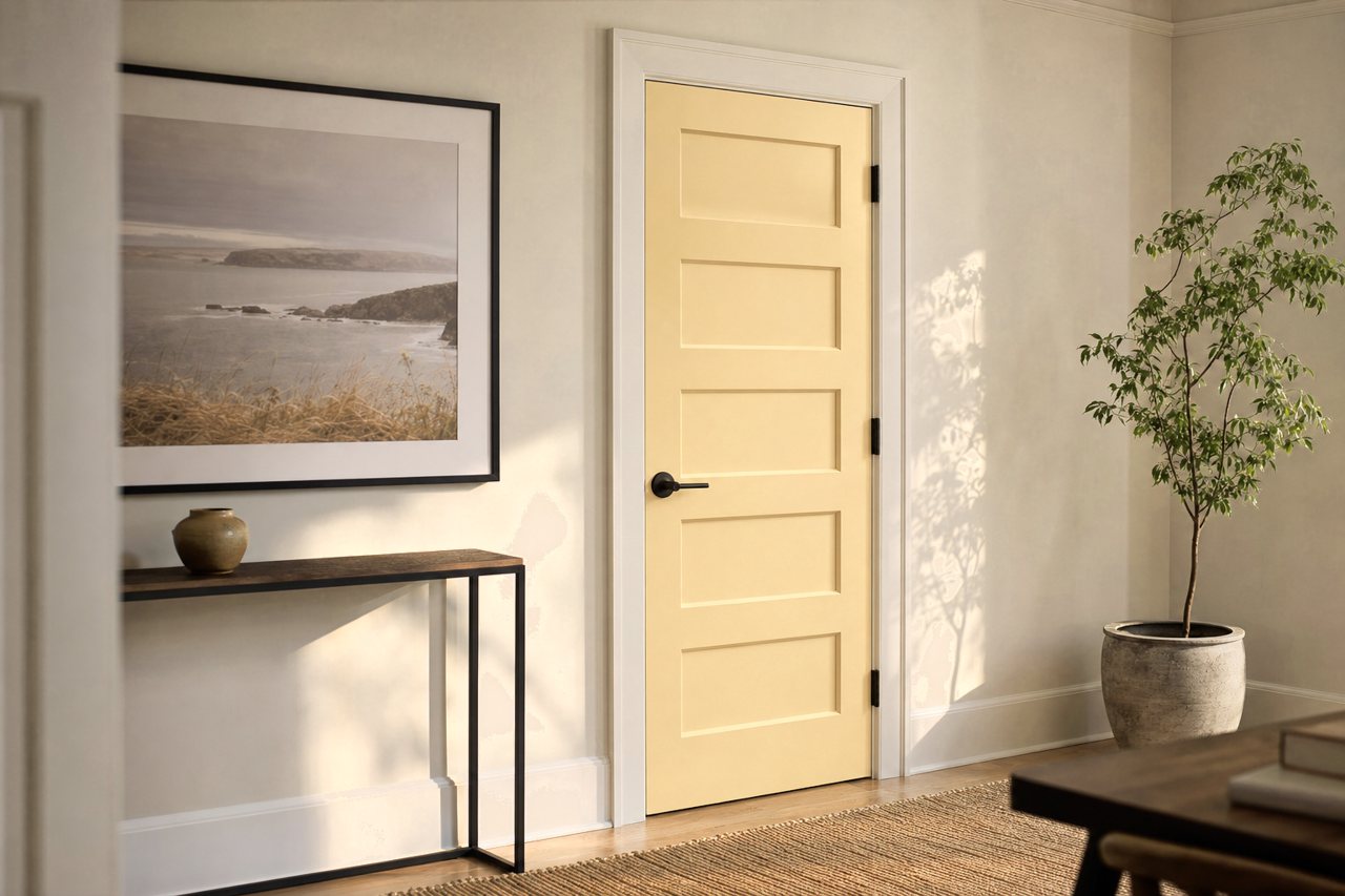Ancestral Gold by Sherwin-Williams on interior-doors