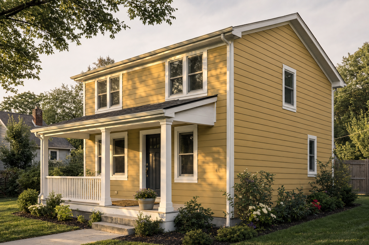 Edgy Gold by Sherwin-Williams on exterior