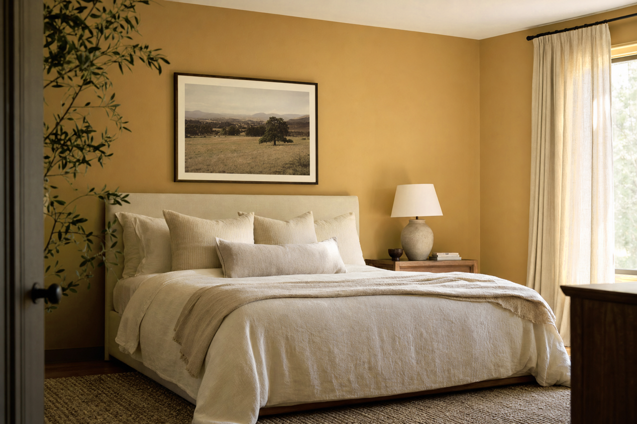Edgy Gold by Sherwin-Williams on interiors