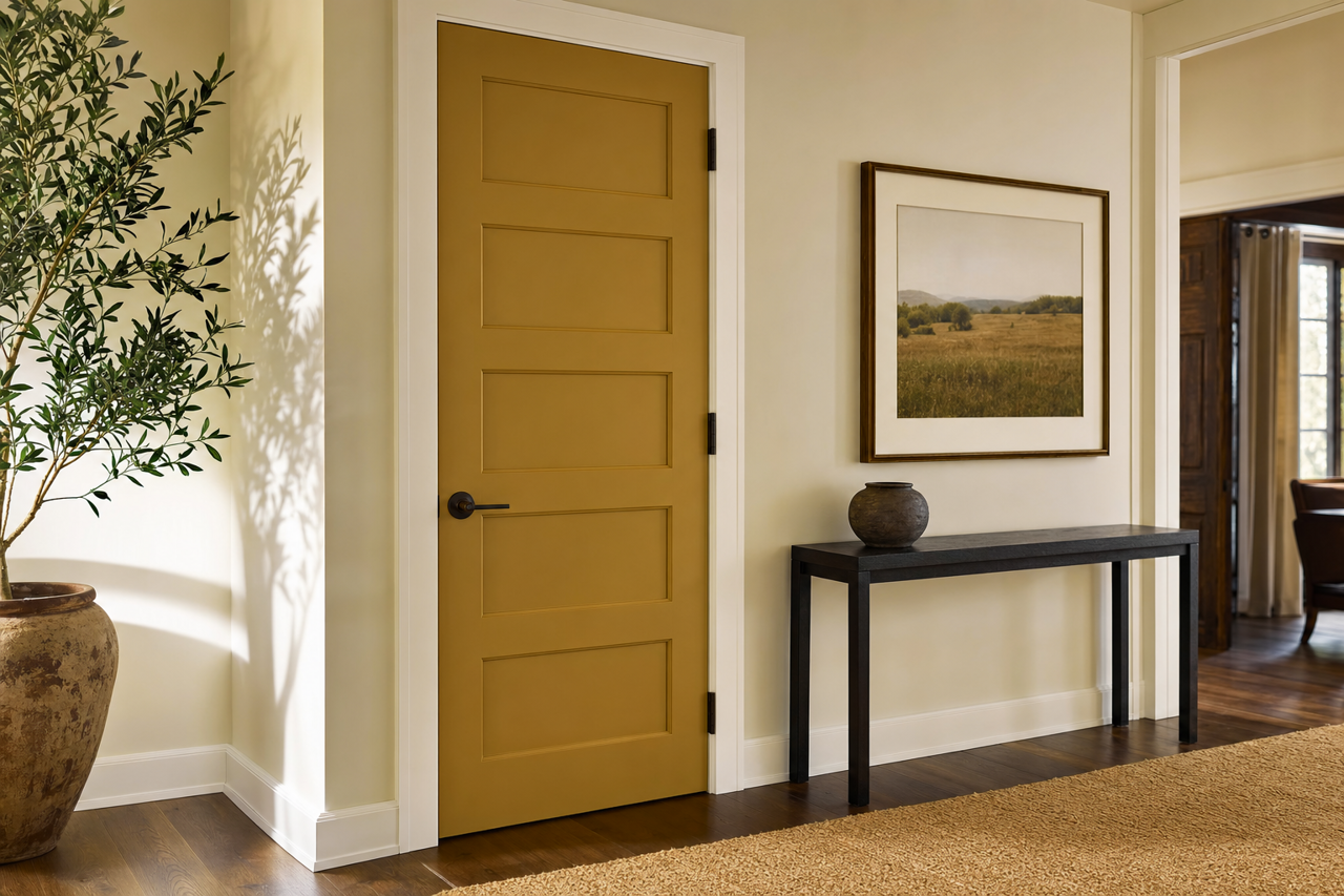 Brassy by Sherwin-Williams on interior-doors