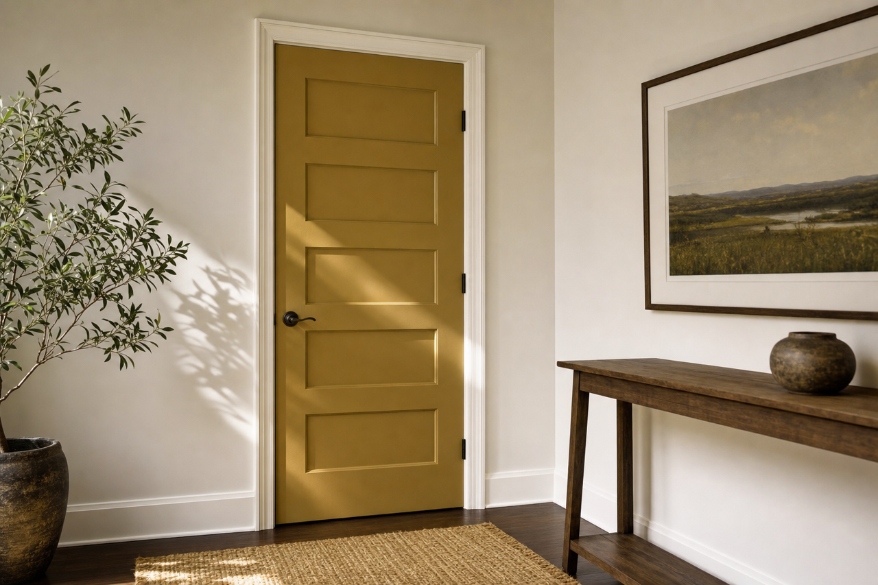 Bengal Grass by Sherwin-Williams on interior-doors