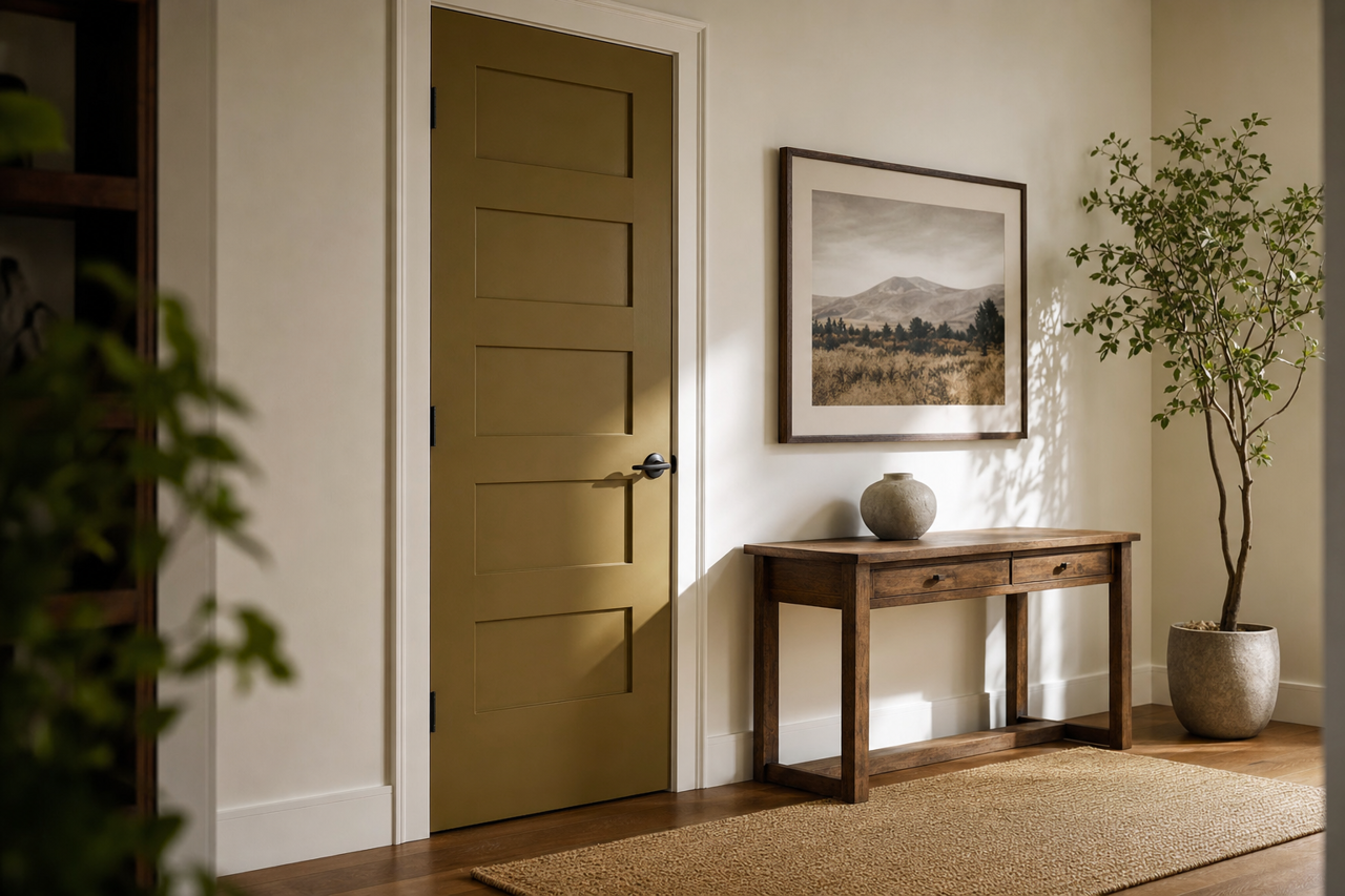 Eminent Bronze by Sherwin-Williams on interior-doors