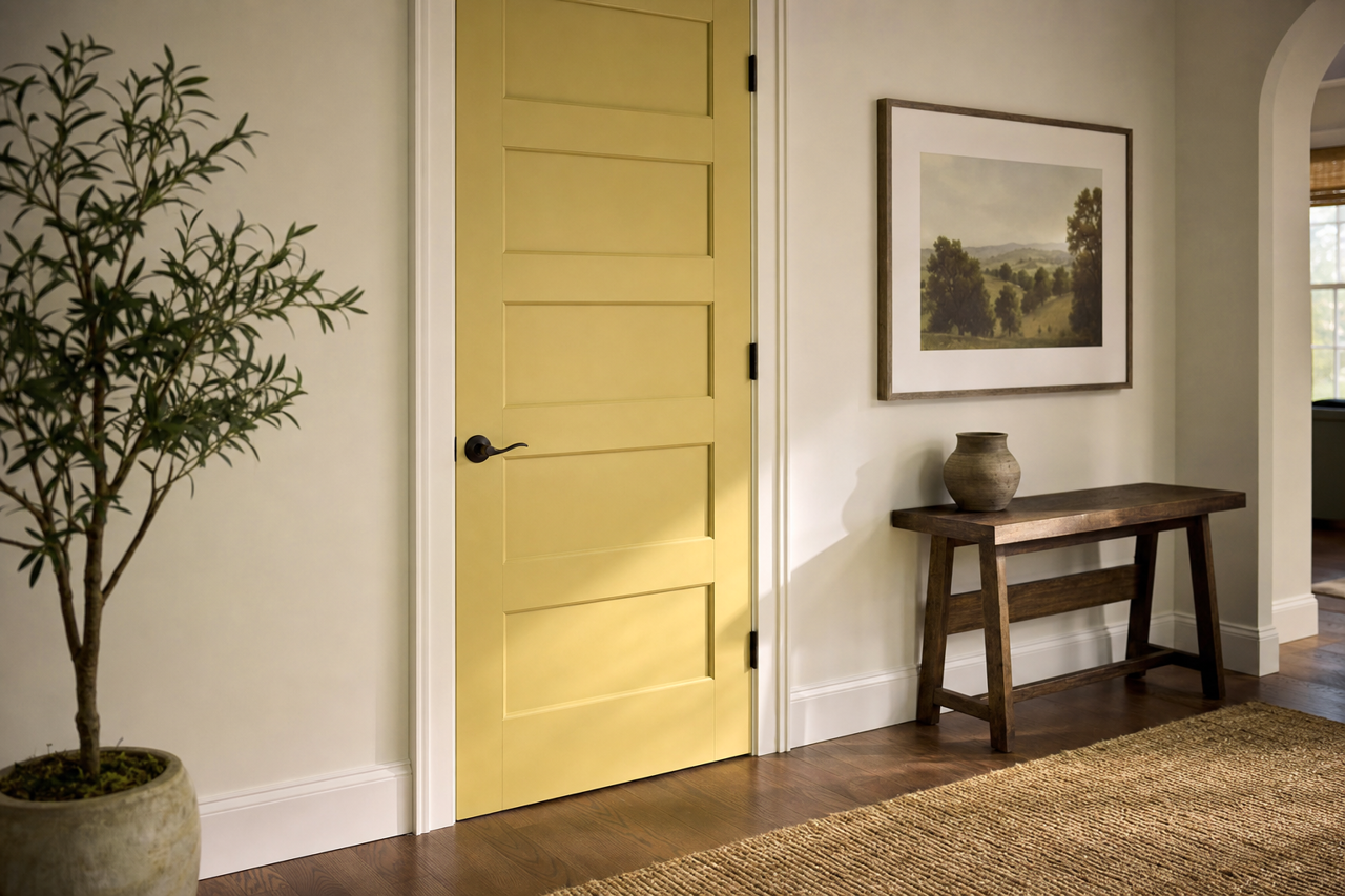 Sassy Green by Sherwin-Williams on interior-doors
