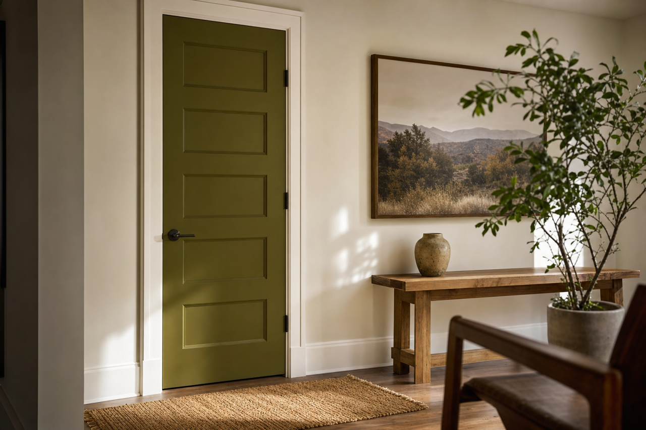 Saguaro by Sherwin-Williams on interior-doors