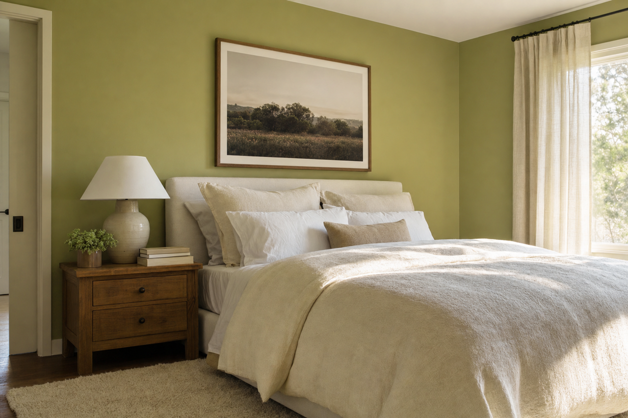 Tansy Green by Sherwin-Williams on interiors
