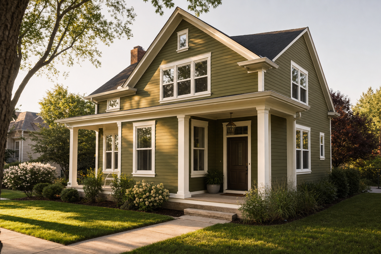 Basque Green by Sherwin-Williams on exterior