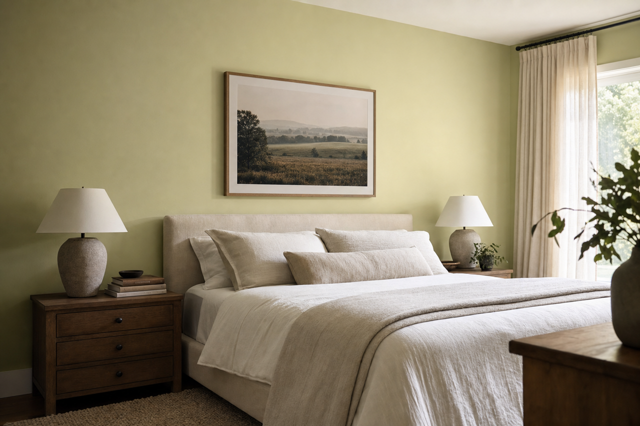 Baize Green by Sherwin-Williams on interiors