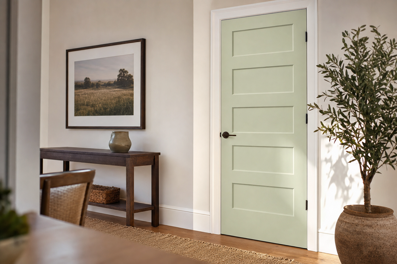 Bonsai Tint by Sherwin-Williams on interior-doors