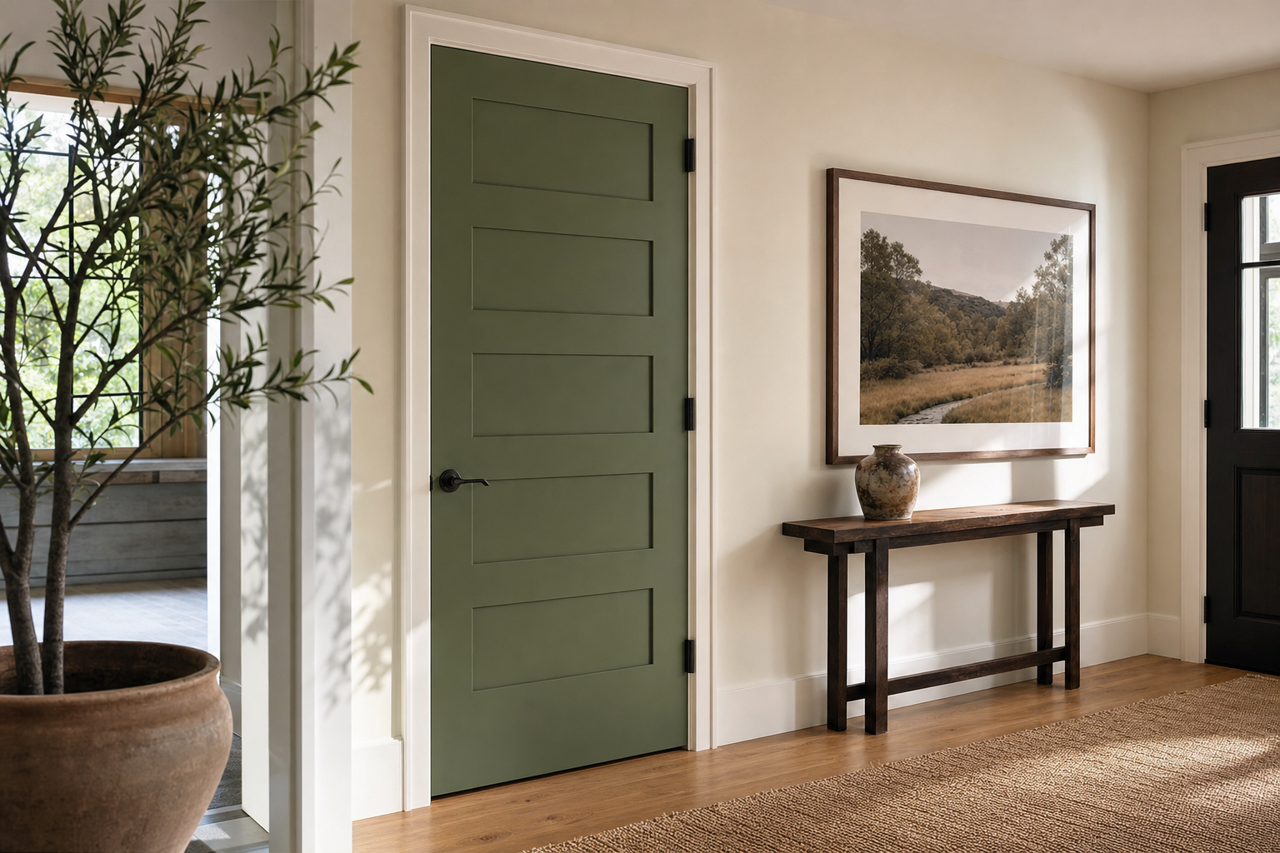 Greenfield by Sherwin-Williams on interior-doors