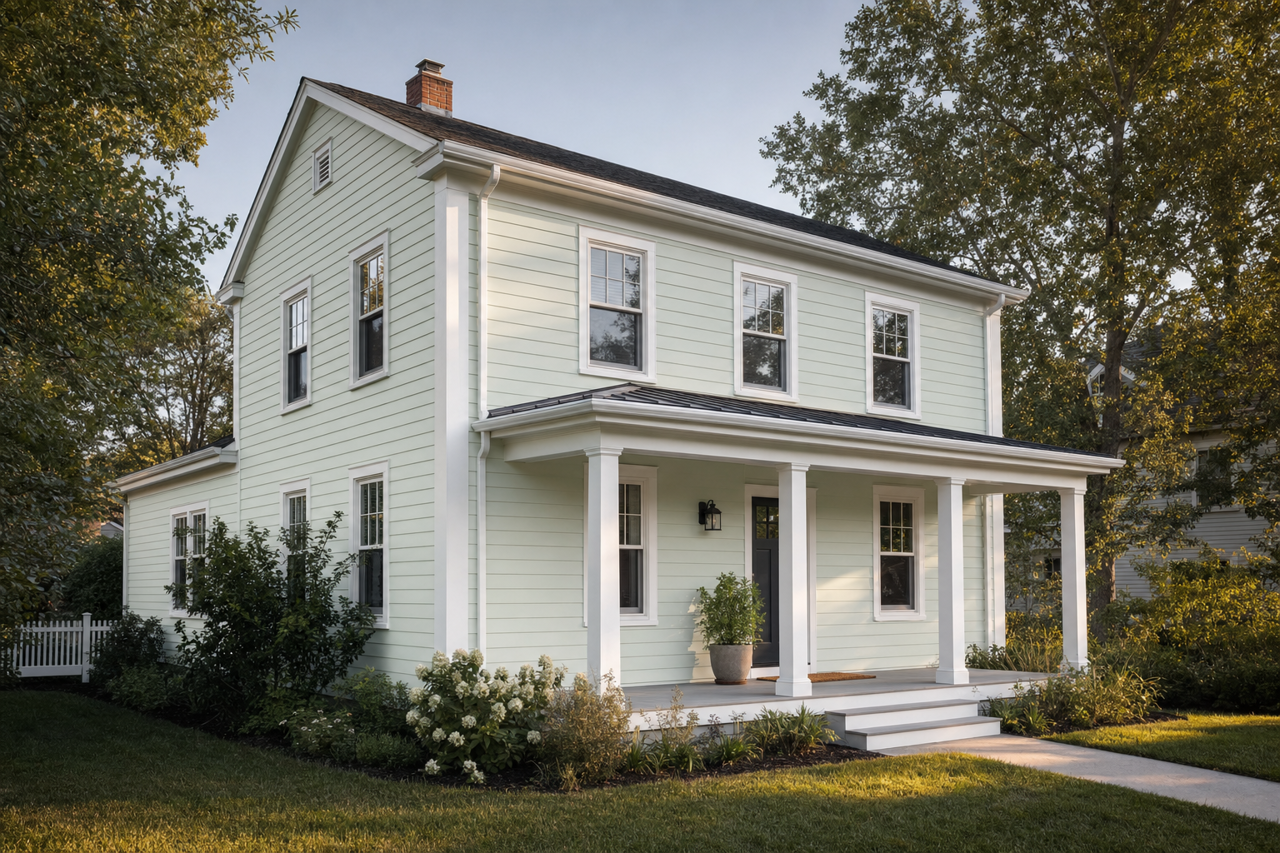 White Mint by Sherwin-Williams on exterior