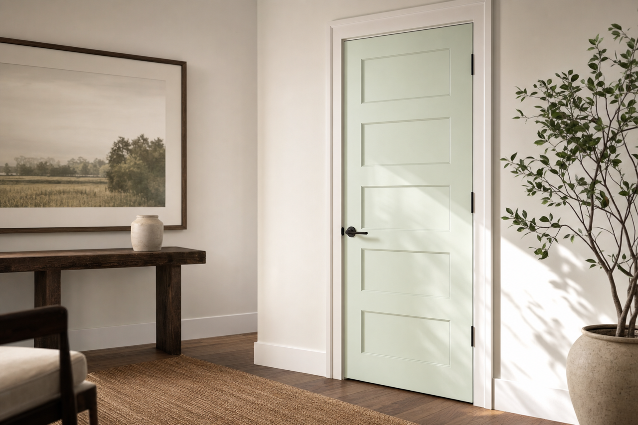 Supreme Green by Sherwin-Williams on interior-doors