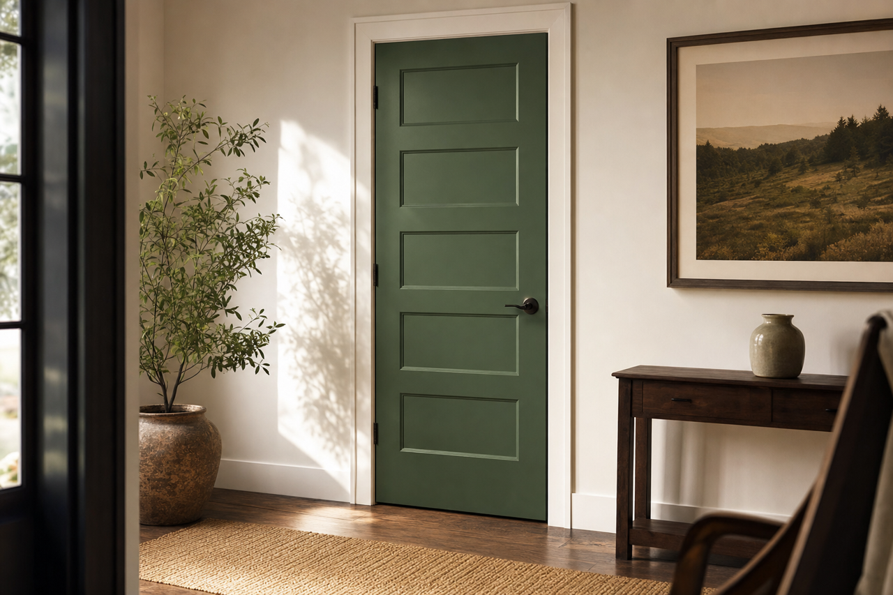 Arugula by Sherwin-Williams on interior-doors