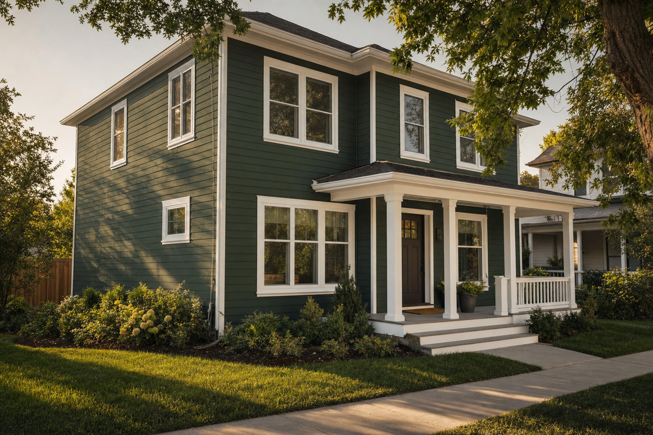 Evergreens by Sherwin-Williams on exterior