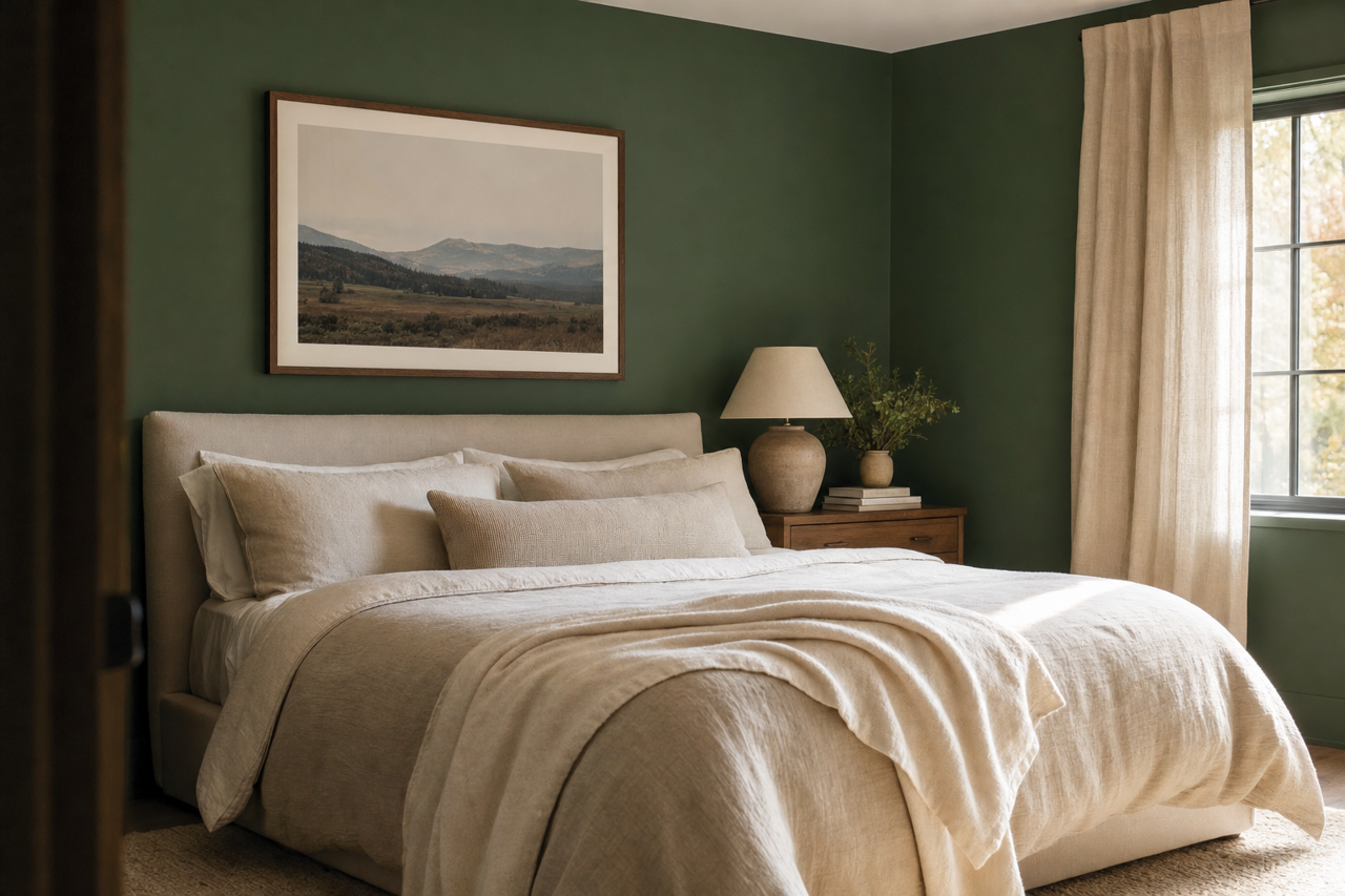 Evergreens by Sherwin-Williams on interiors