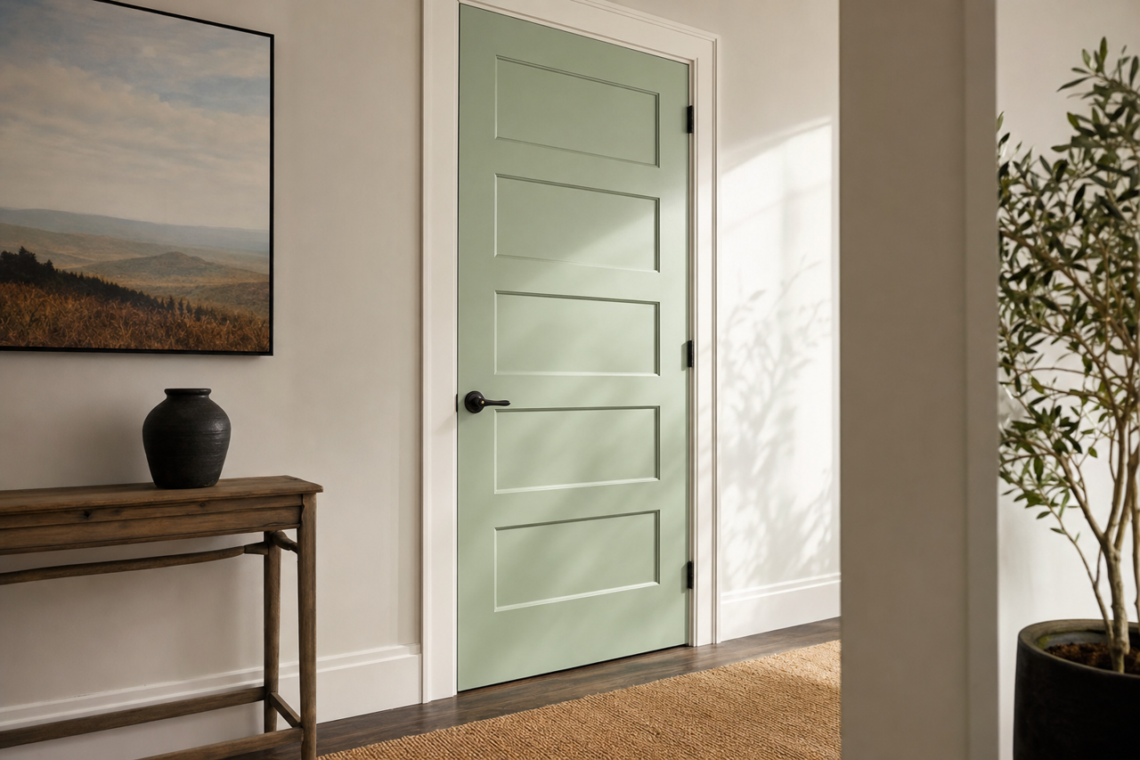 Easy Green by Sherwin-Williams on interior-doors
