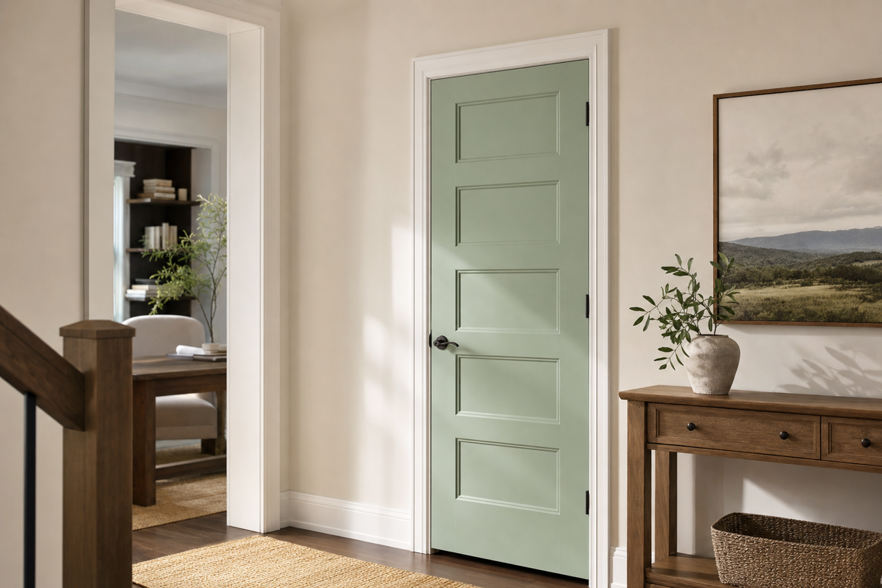 Nurture Green by Sherwin-Williams on interior-doors