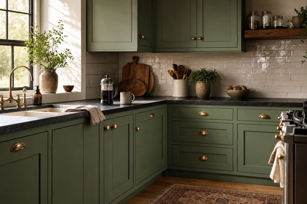 Inland by Sherwin-Williams on cabinets