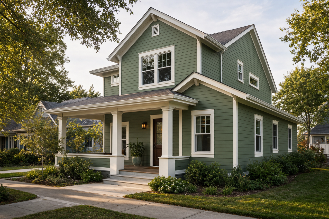 Cilantro by Sherwin-Williams on exterior
