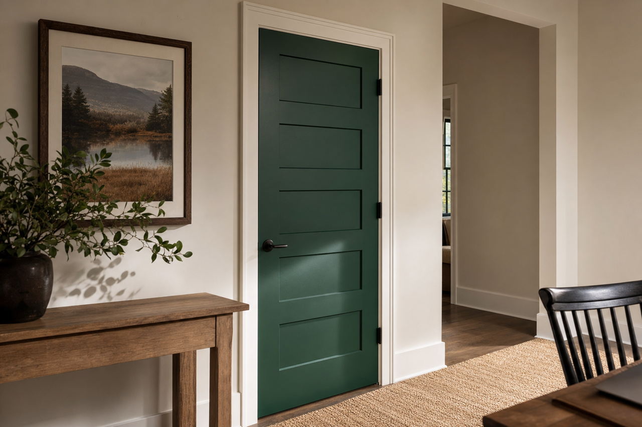 Shamrock by Sherwin-Williams on interior-doors