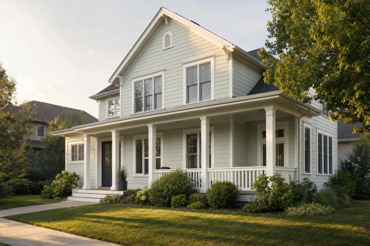 Fleeting Green by Sherwin-Williams on exterior