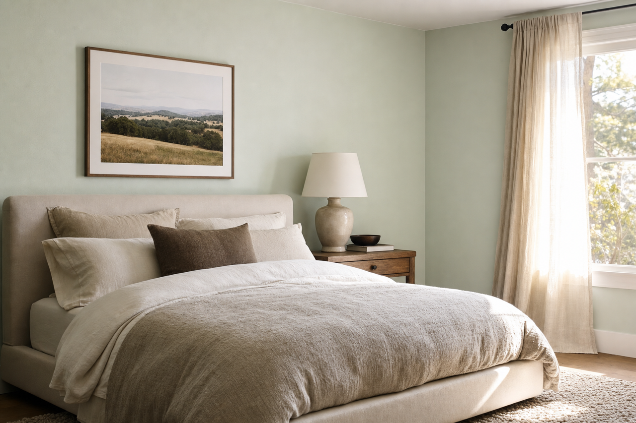 Fleeting Green by Sherwin-Williams on interiors