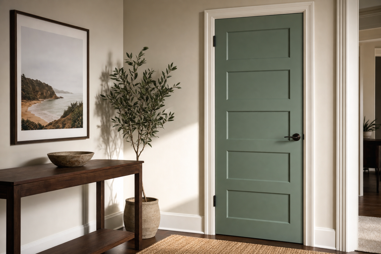 Jadite by Sherwin-Williams on interior-doors