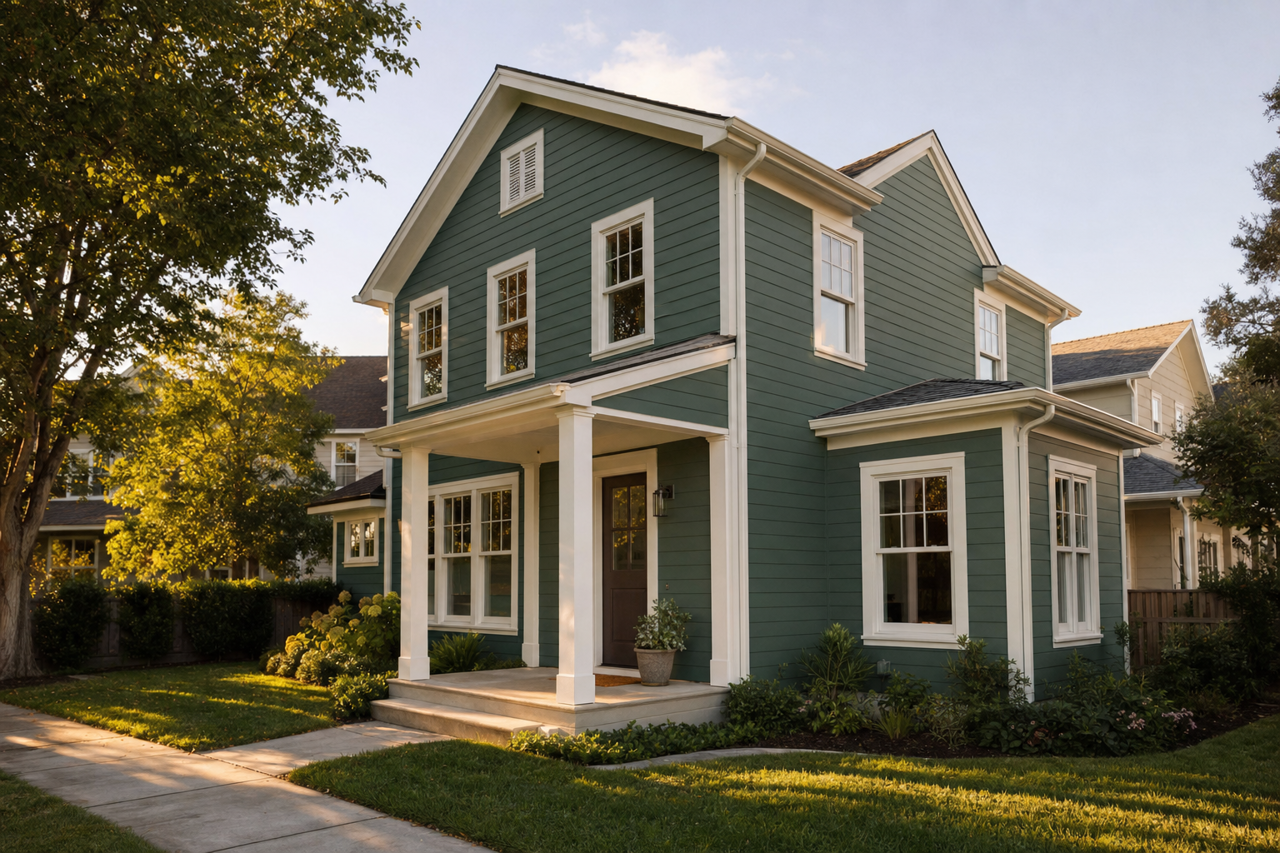 Kale Green by Sherwin-Williams on exterior