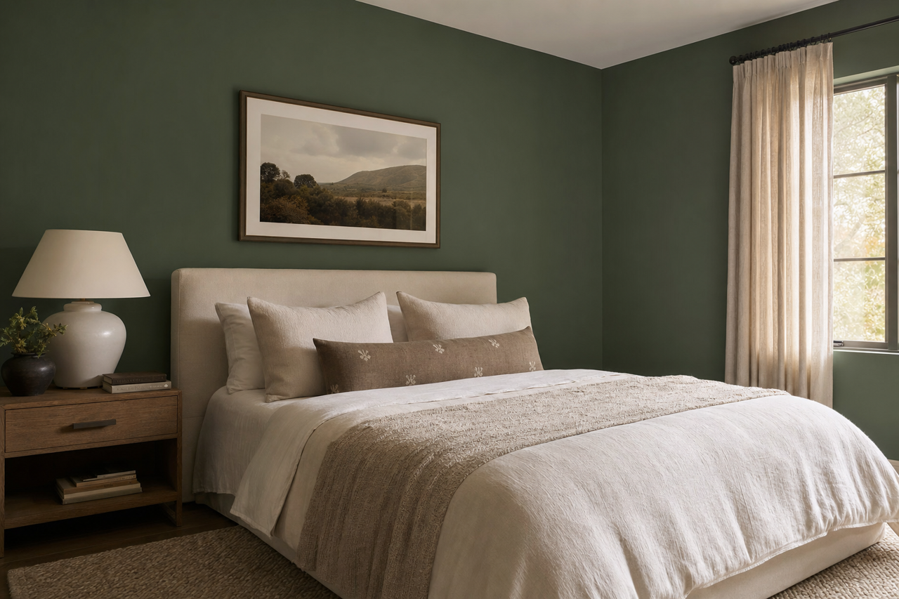 Kale Green by Sherwin-Williams on interiors