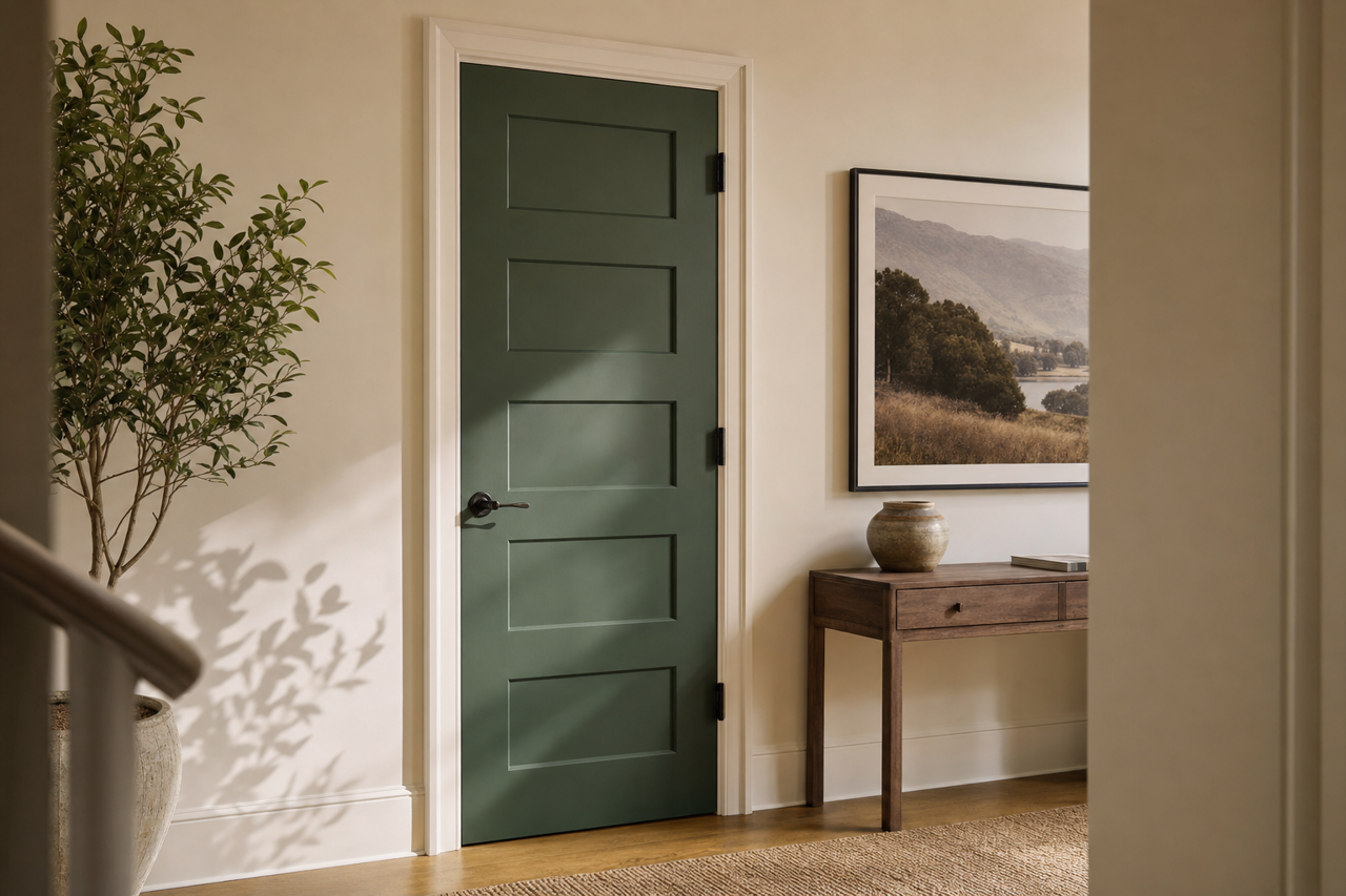 Isle of Pines by Sherwin-Williams on interior-doors