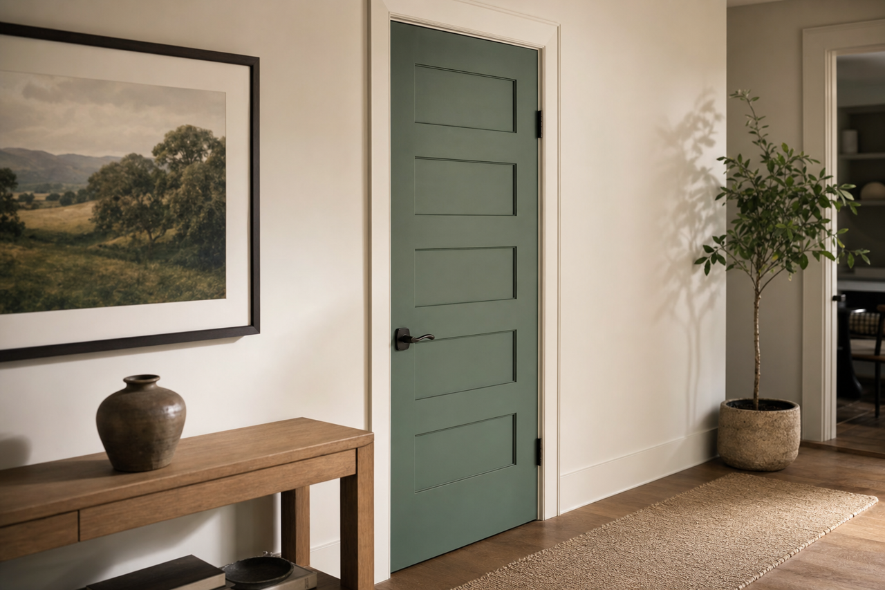 Kendal Green by Sherwin-Williams on interior-doors