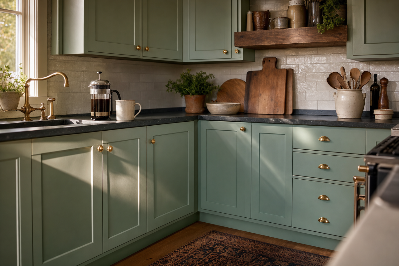 Composed by Sherwin-Williams on cabinets