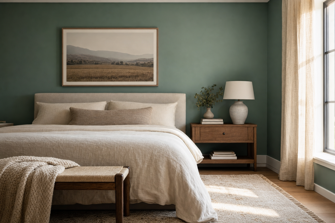 Surf Green by Sherwin-Williams on interiors