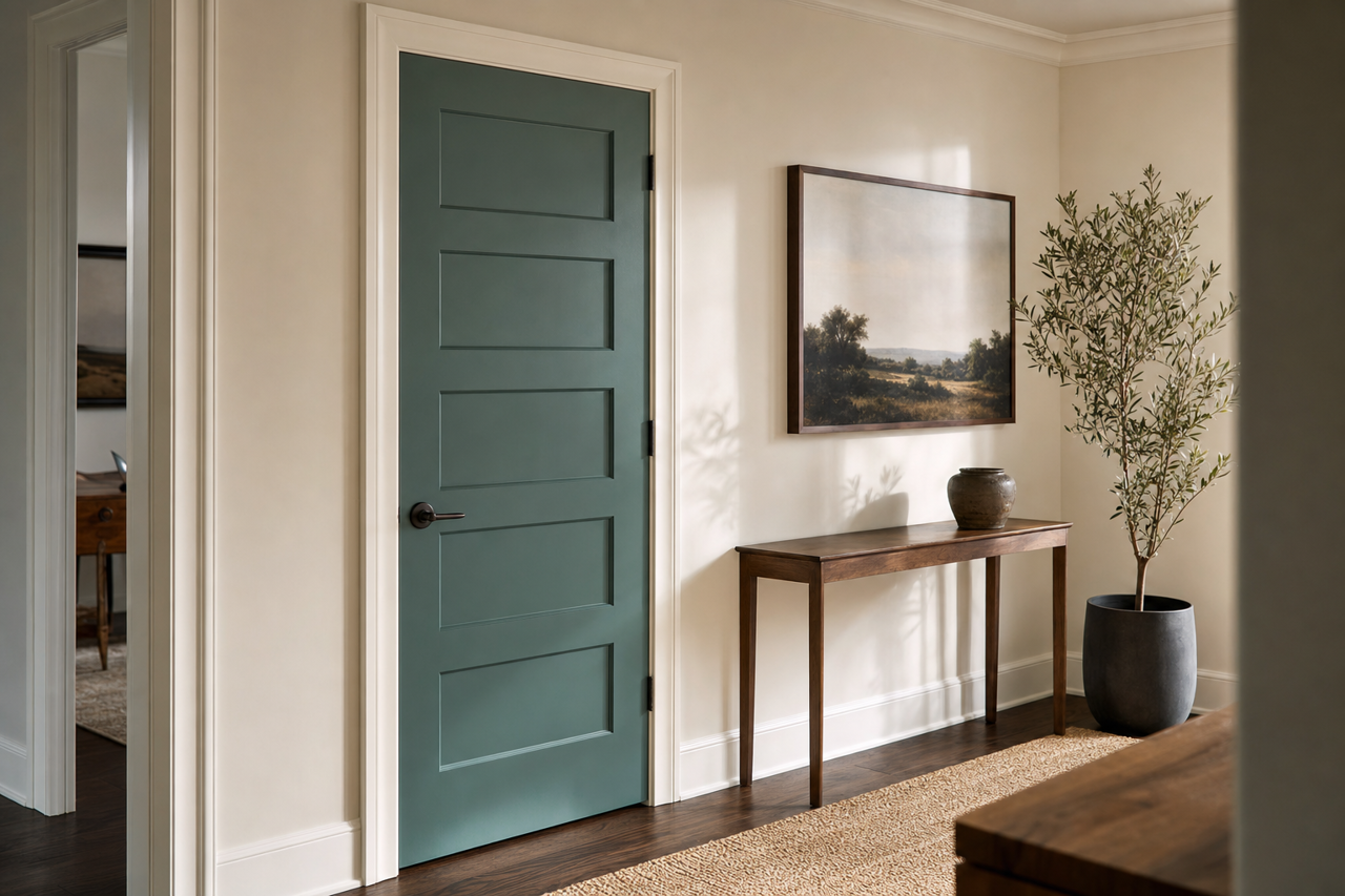 Raging Sea by Sherwin-Williams on interior-doors