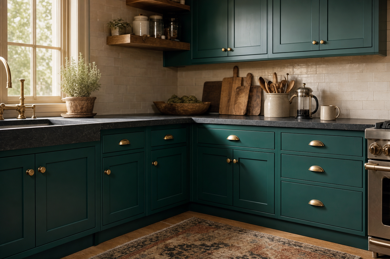 Country Squire by Sherwin-Williams on cabinets