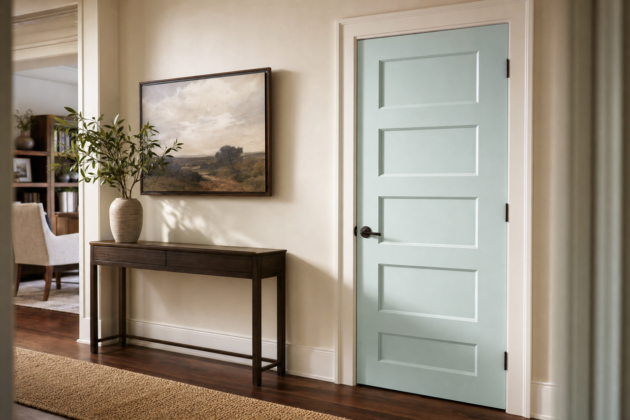 Tidewater by Sherwin-Williams on interior-doors