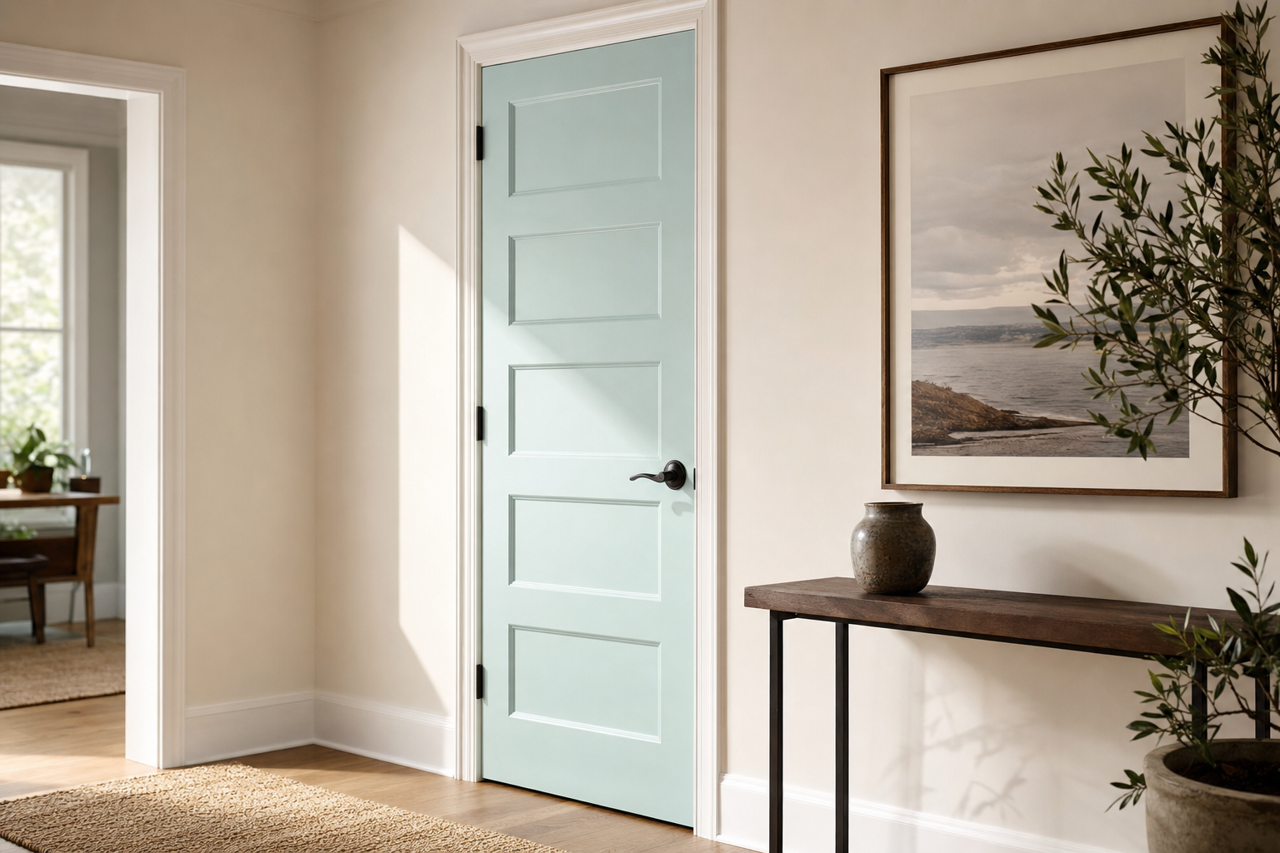 Watery by Sherwin-Williams on interior-doors