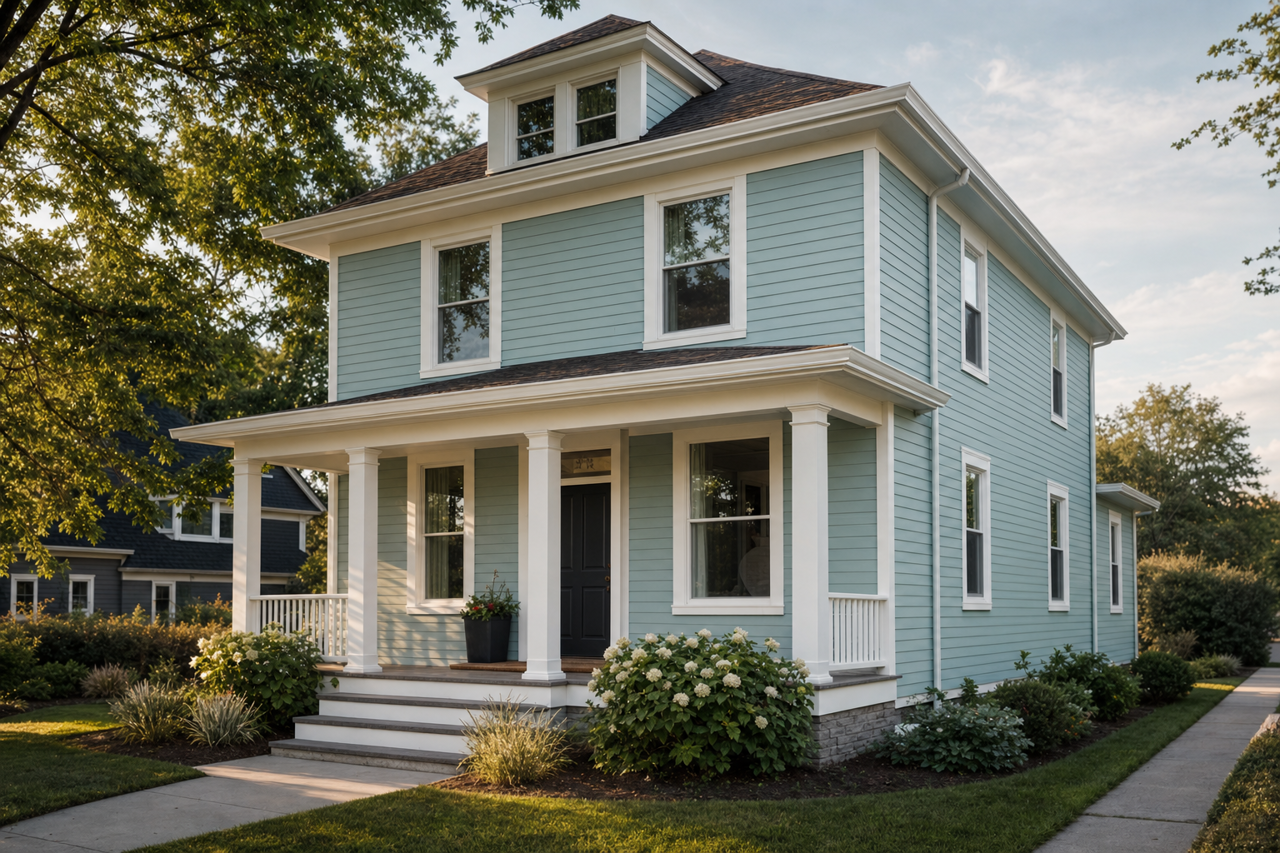 Drizzle by Sherwin-Williams on exterior
